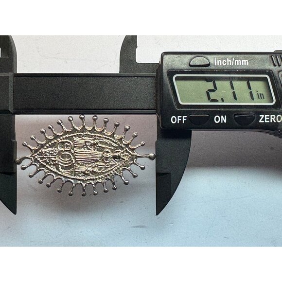 Estate Vintage Sterling Silver 925 Medieval Religious Brooch Pin 10.4g Unique - Picture 6 of 8